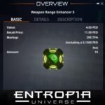 ขาย Weapon Range Enhancer 5 ในเกม Entropia Universe