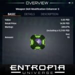 ขาย Weapon Skill Modification Enhancer 3 ในเกม Entropia Universe