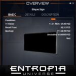 ขาย Elique Sign ในเกม Entropia Universe