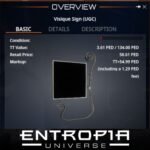 ขาย Visique Sign (UGC) ในเกม Entropia Universe